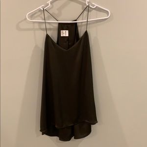 Olive Green SATIN shiny Barcelona Cami NWOT